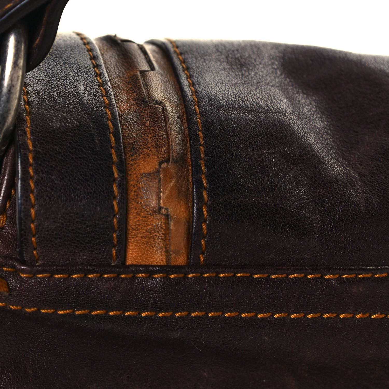 Christian Dior Calfskin Large Gaucho Double Saddle Bag Brown 7 of 30