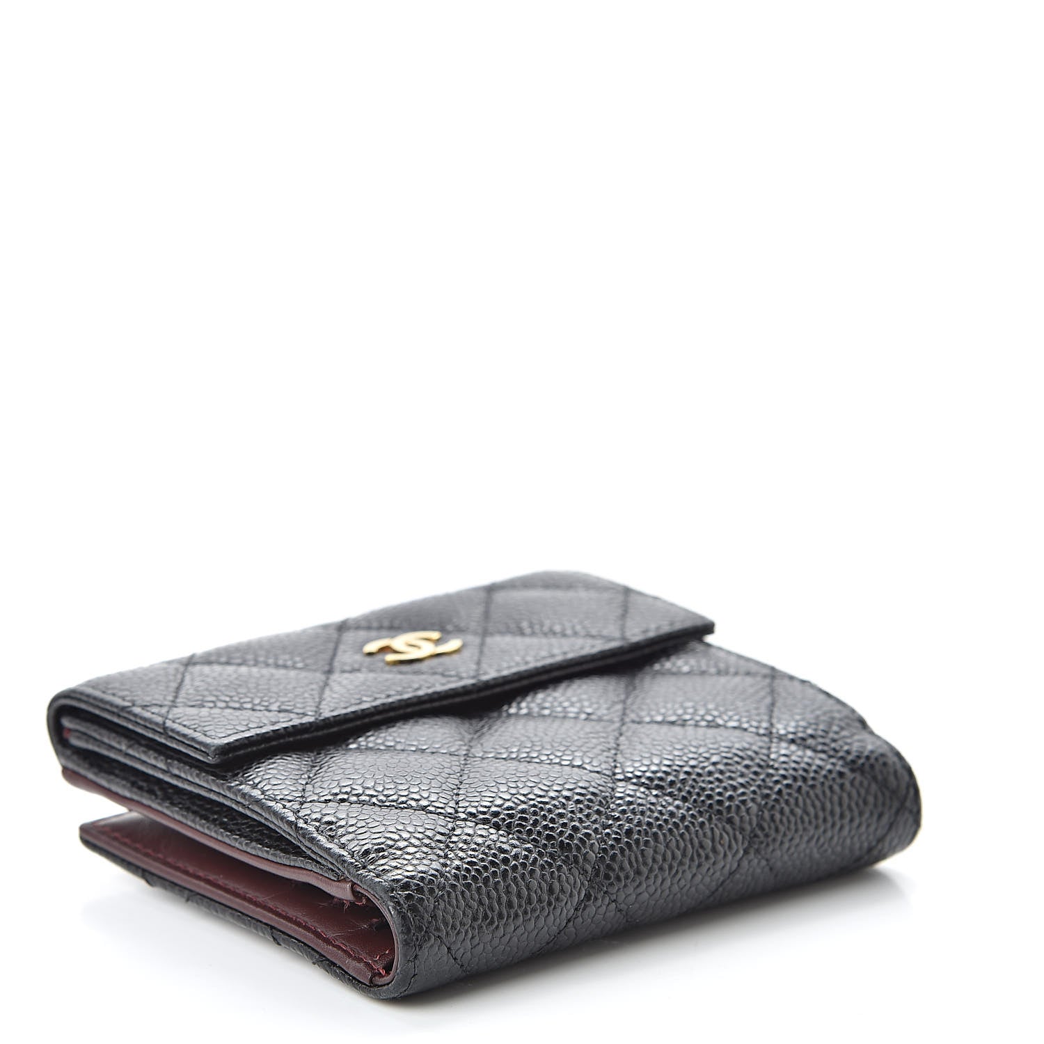 Chanel Caviar Quilted Compact French Flap Wallet Black 4 of 11