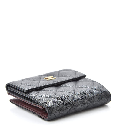 Chanel Caviar Quilted Compact French Flap Wallet Black 4 of 11