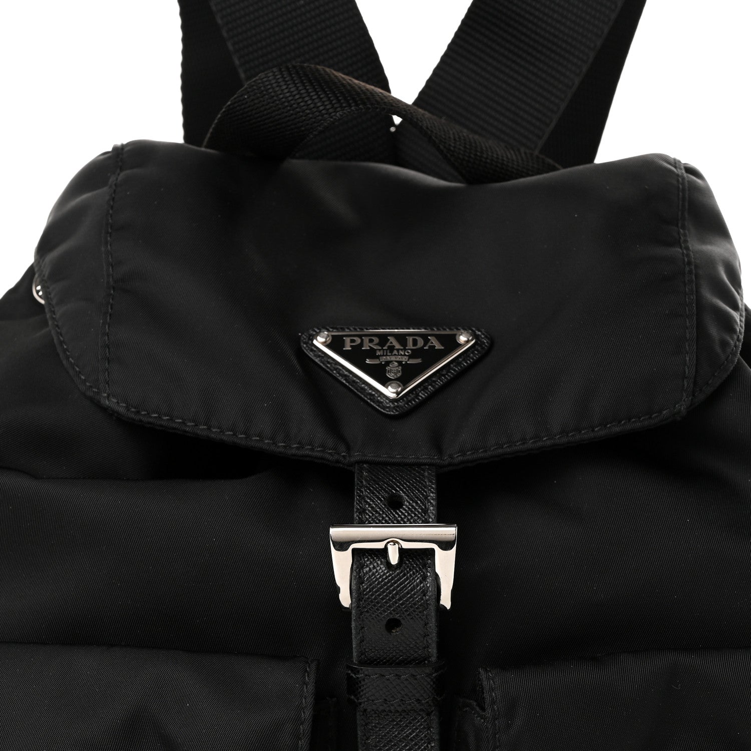 Prada Re-Nylon Vela Saffiano Small Backpack Black 7 of 9