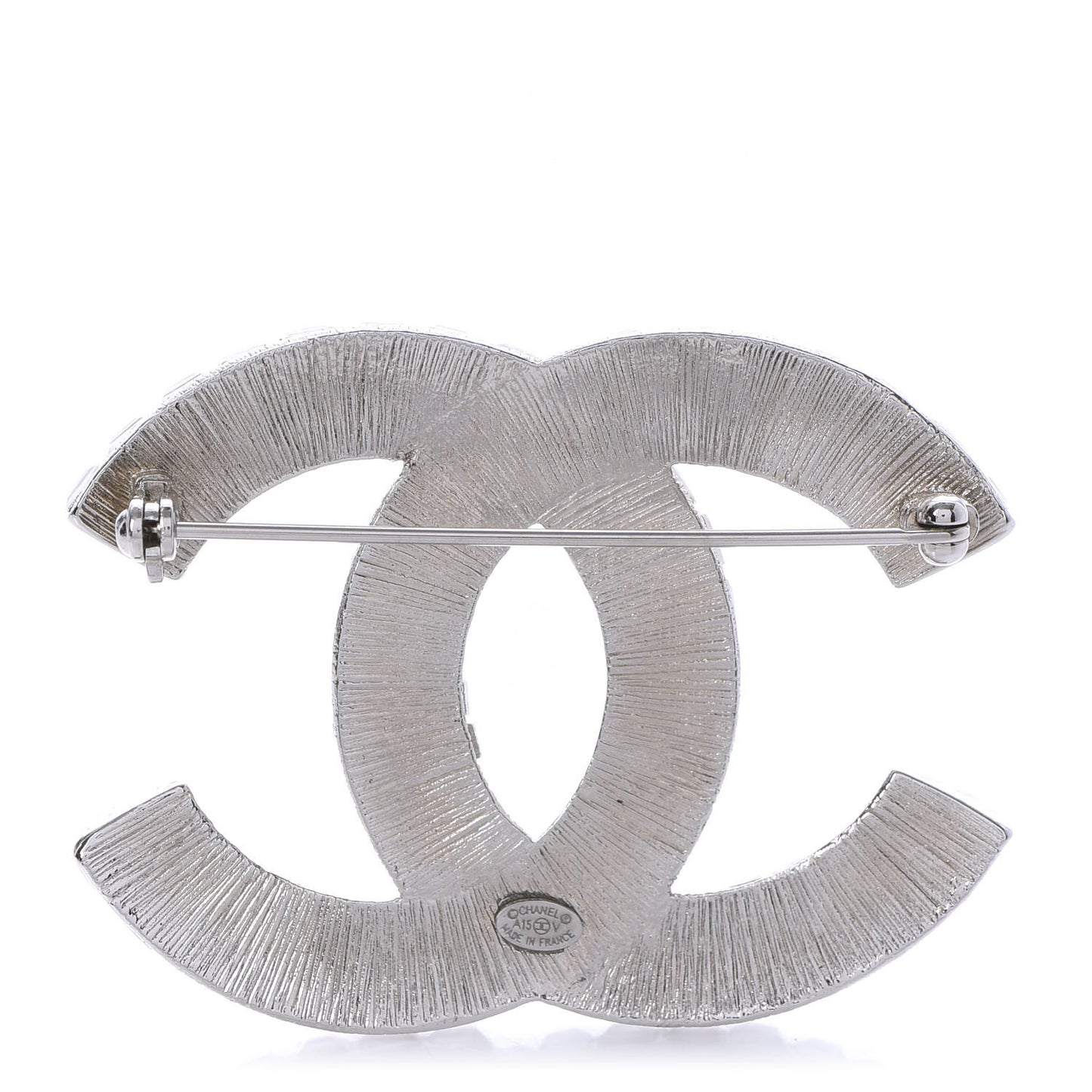 Baguette Crystal CC Brooch Silver