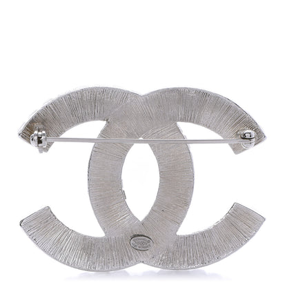 Chanel Baguette Crystal CC Brooch Silver 3 of 5
