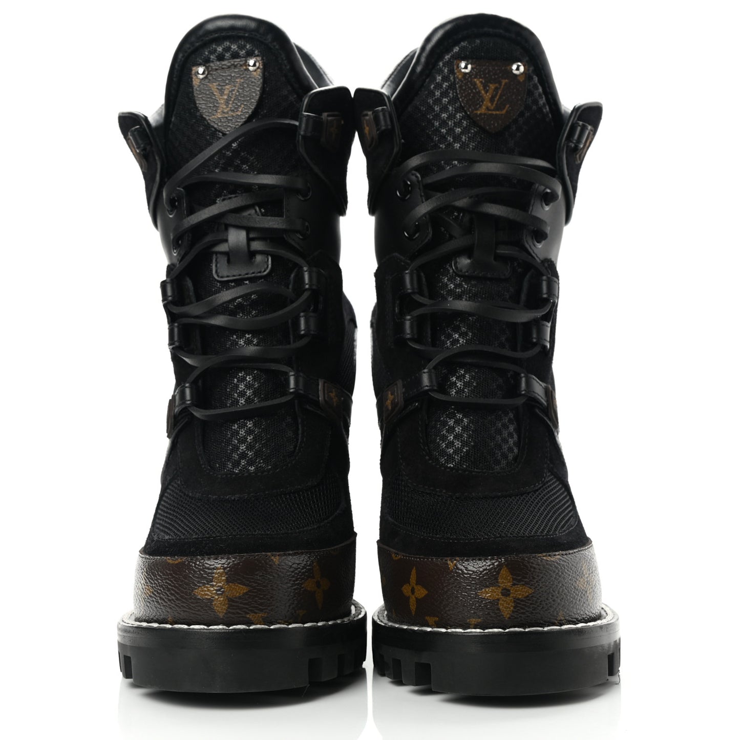 Suede Calfskin Monogram Star Trail Ankle Boots 38.5 Black