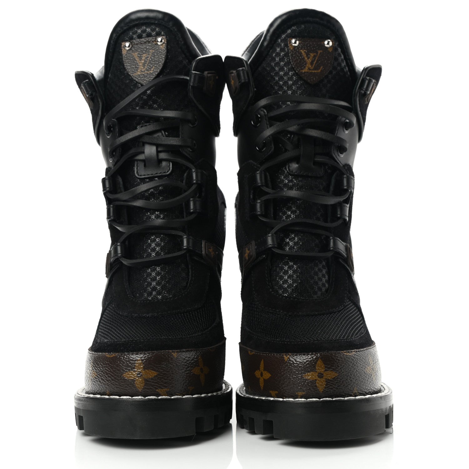 Louis Vuitton Suede Calfskin Monogram Star Trail Ankle Boots 38.5 Black 2 of 8