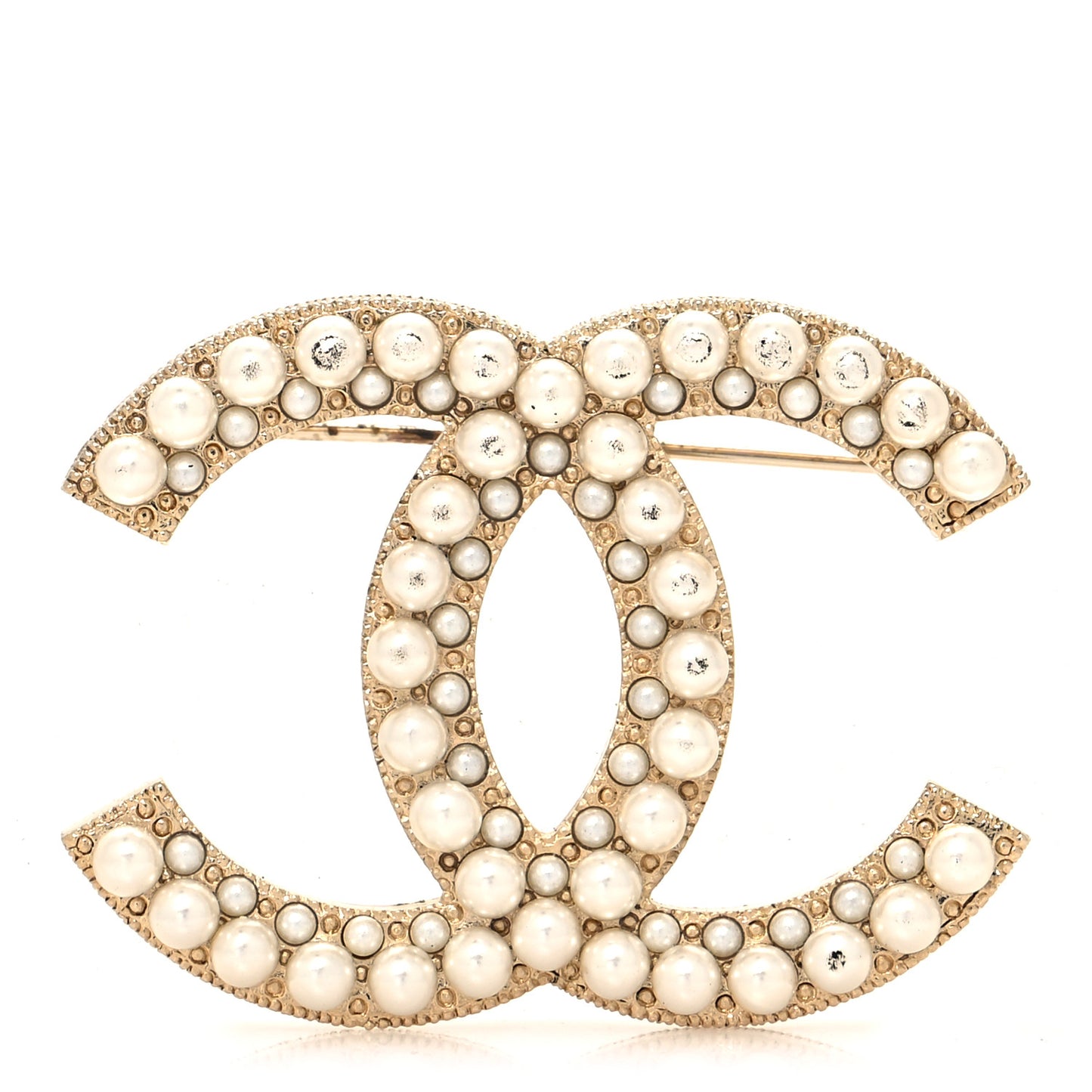 Pearl CC Brooch Gold