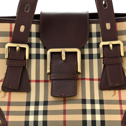 Burberry Haymarket Check Studded Satchel Chocolate 9 of 11