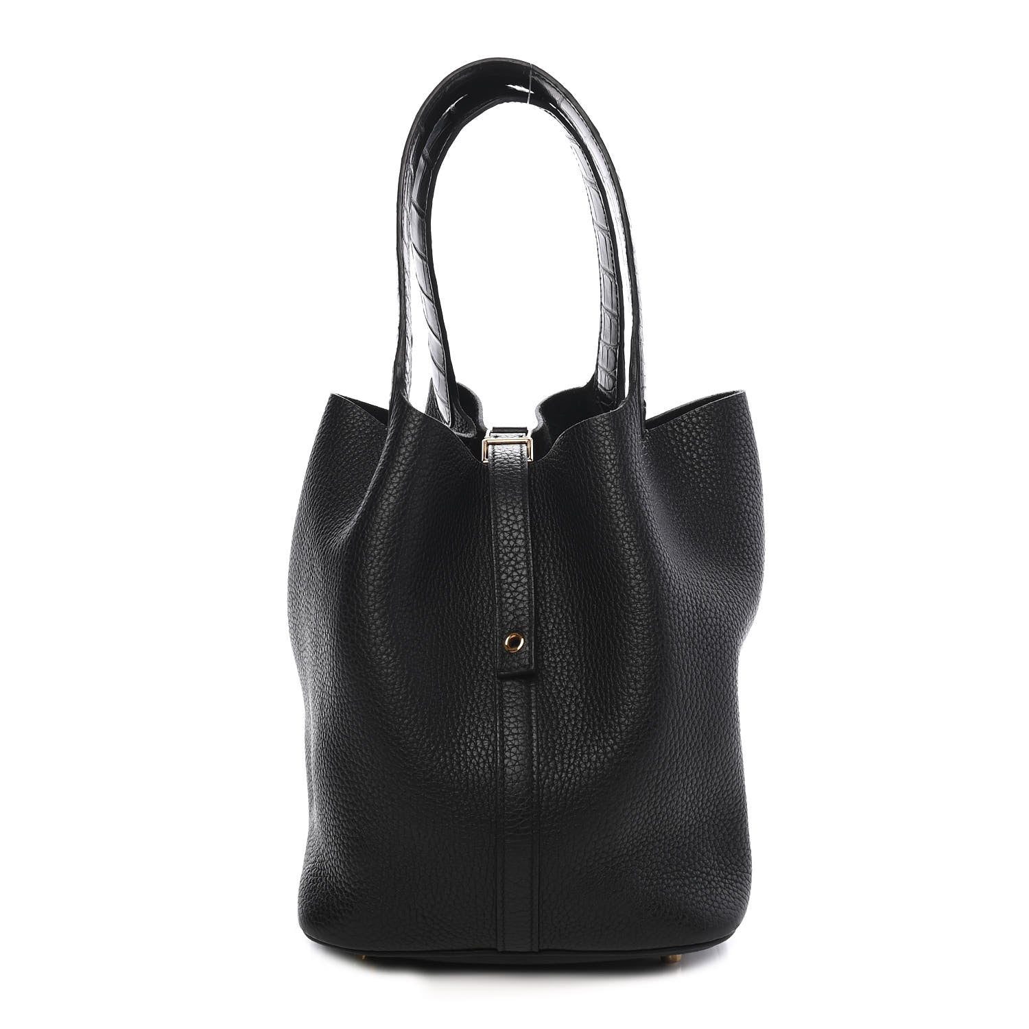 Hermes Taurillon Clemence Matte Alligator Picotin Lock Touch 22 MM Black 1 of 8