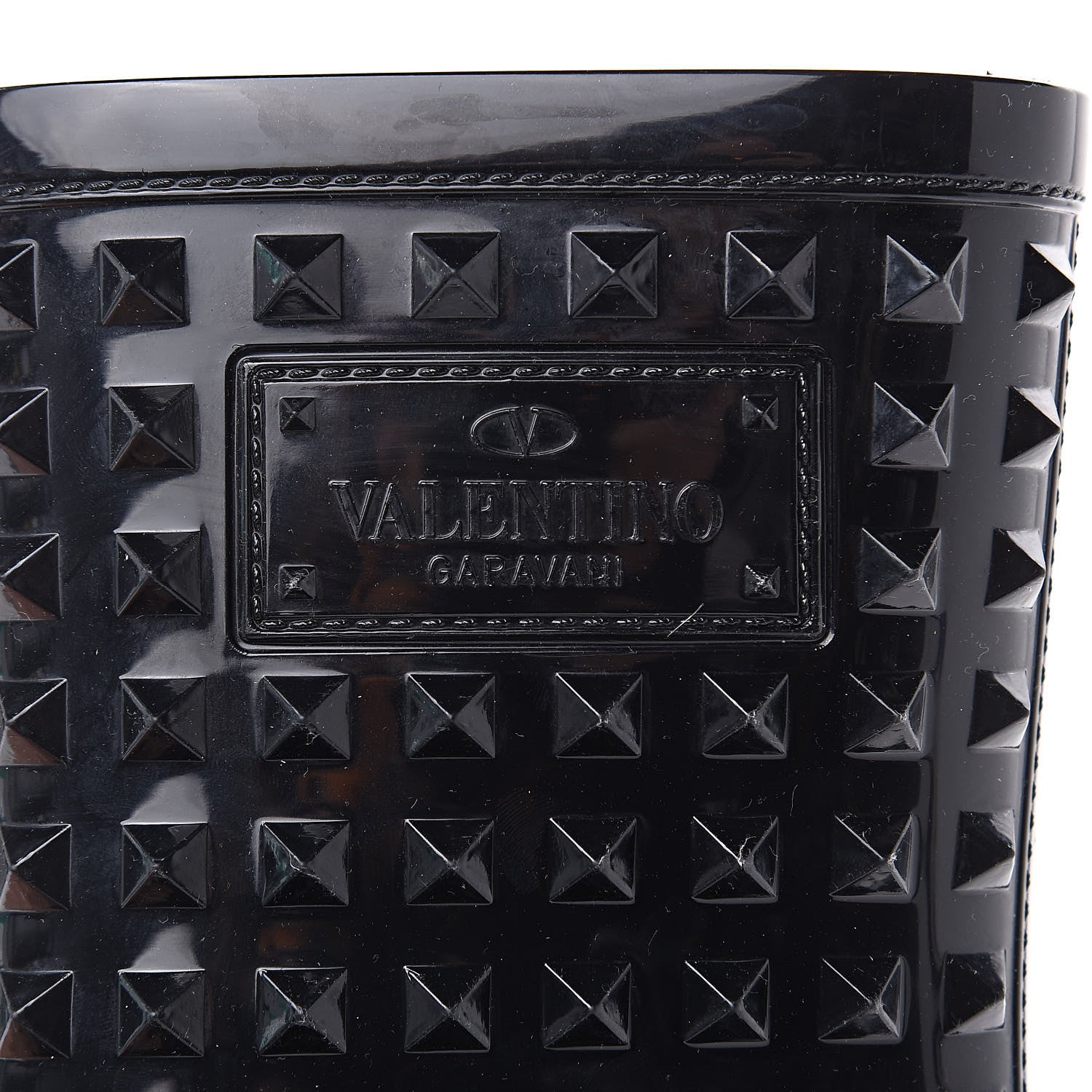 Valentino Garavani Rubber Rockstud Short Rainboots 39 Black 7 of 8