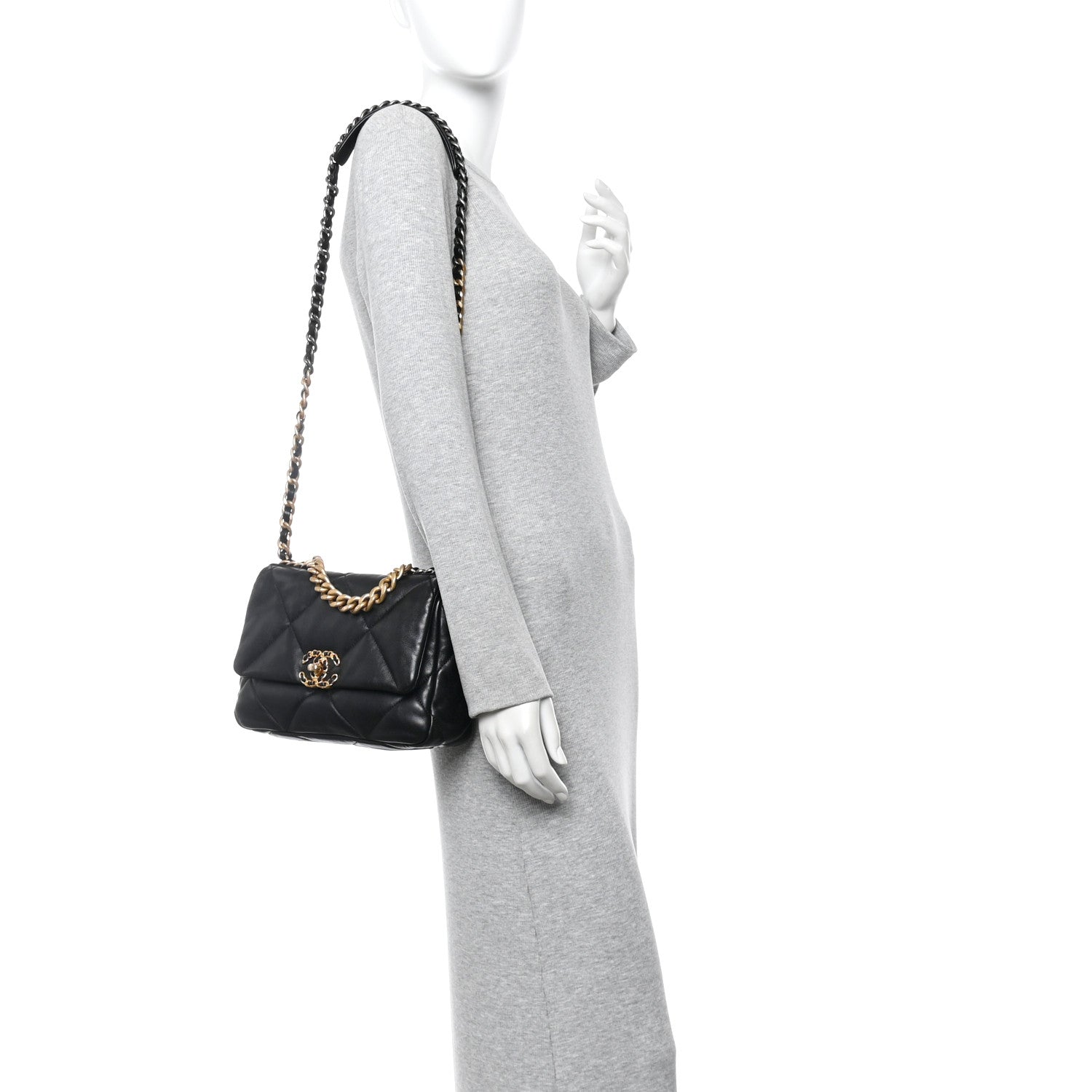 Chanel Lambskin Quilted Medium Chanel 19 Flap Black 2 of 10