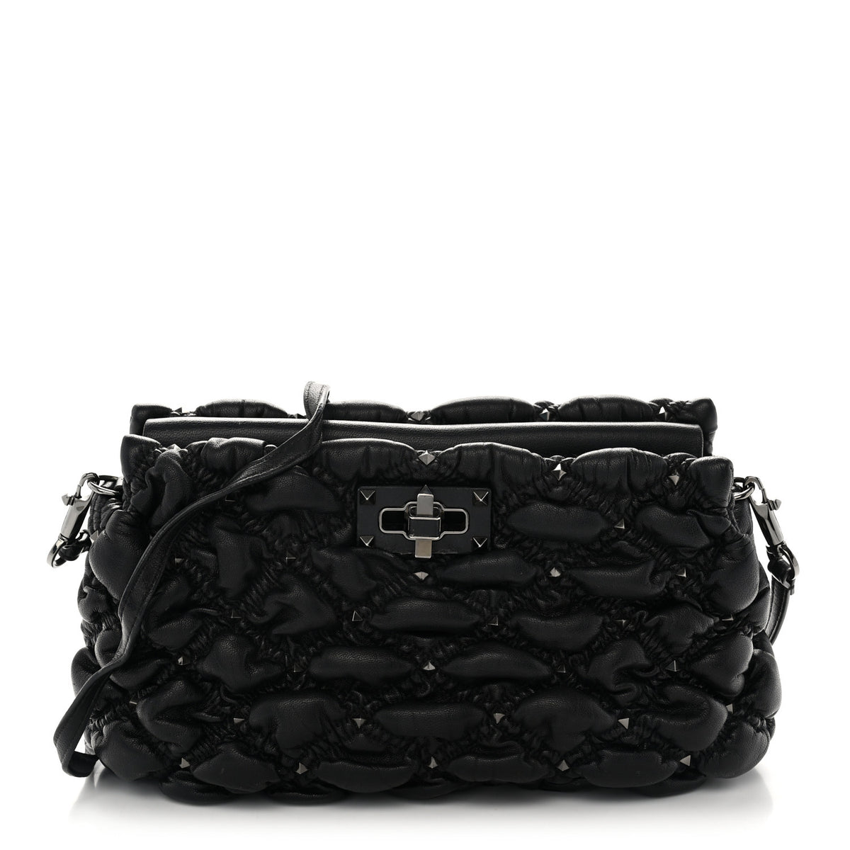 Valentino Garavani Nappa Spikeme Clutch Black 1 of 10