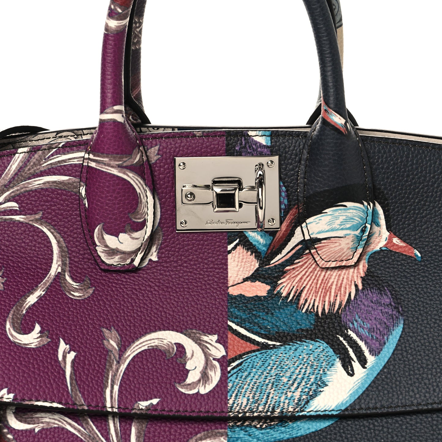Calfskin Elisabetta Piccolo Print The Studio Bag White Multicolor