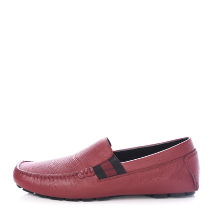 Gucci Calfskin Web Mens Driver Loafers 8 Red 1 of 11
