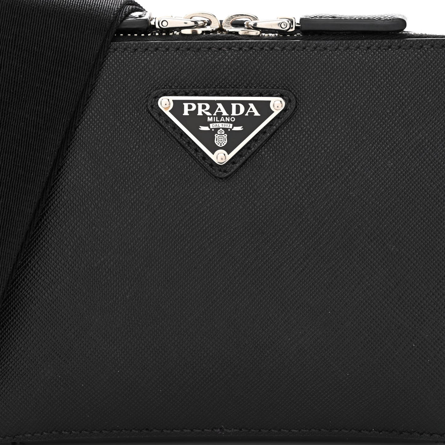 Saffiano Travel Small Brique Crossbody Bag Black