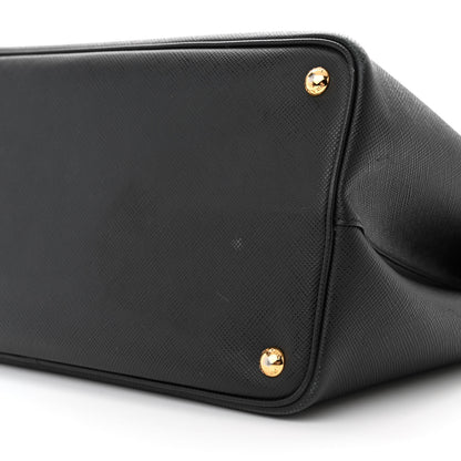 Prada Saffiano Cuir Large Double Bag Black Mughetto 9 of 13