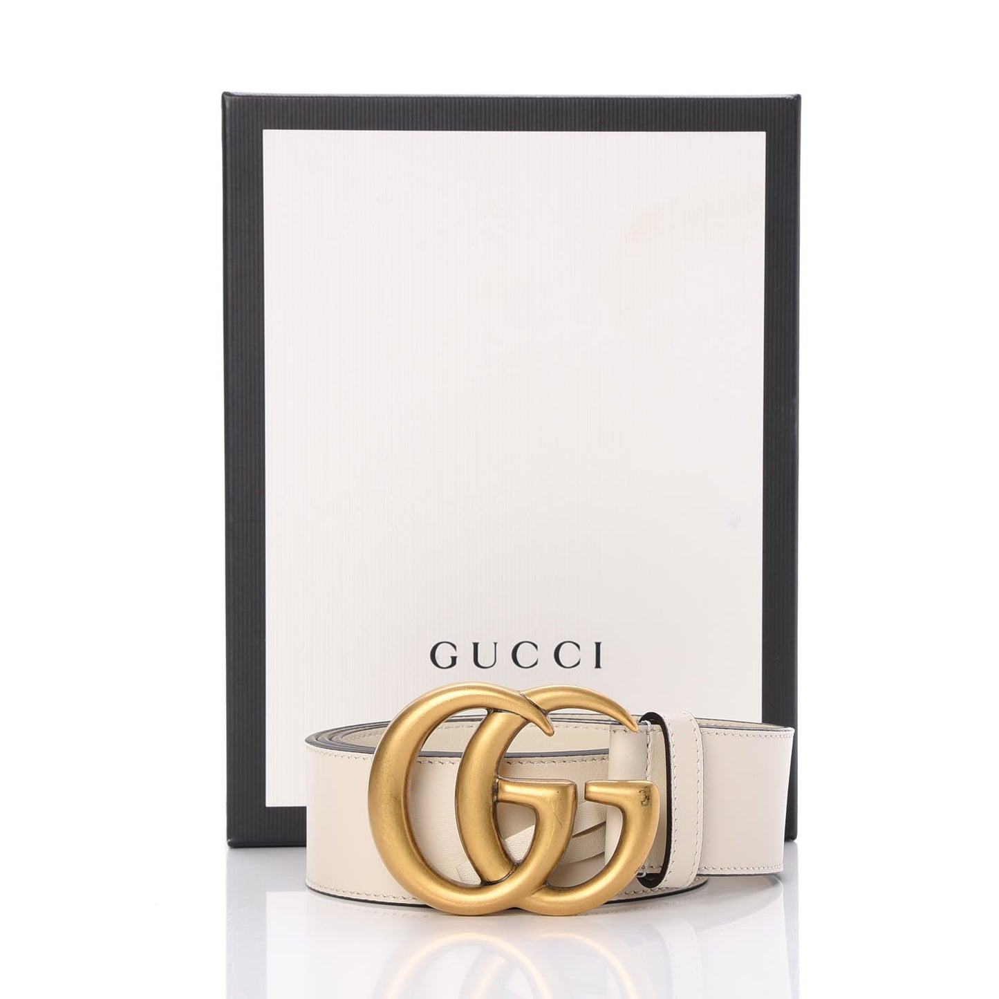 Calfskin Double G 40mm Belt 90 36 Mystic White