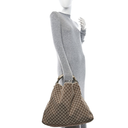 Gucci Monogram Large Horsebit Chain Hobo Off White 2 of 12