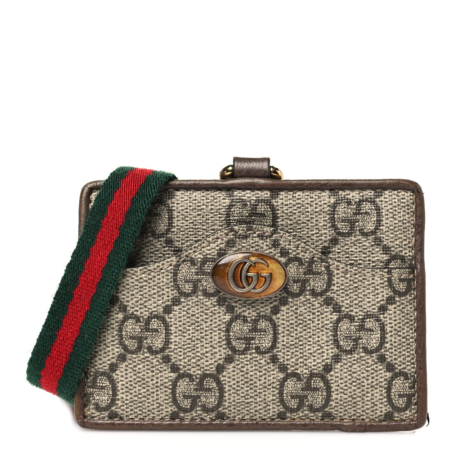 Gucci GG Supreme Monogram Ophidia ID Holder Beige Ebony New Acero 1 of 9
