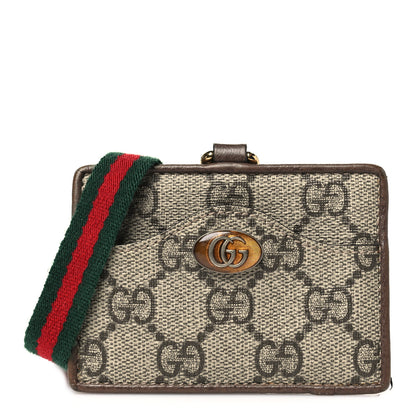 Gucci GG Supreme Monogram Ophidia ID Holder Beige Ebony New Acero 1 of 9