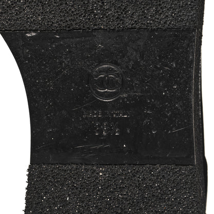 Chanel Velvet Chain Lace Up CC Short Boots 38.5 Black 9 of 9