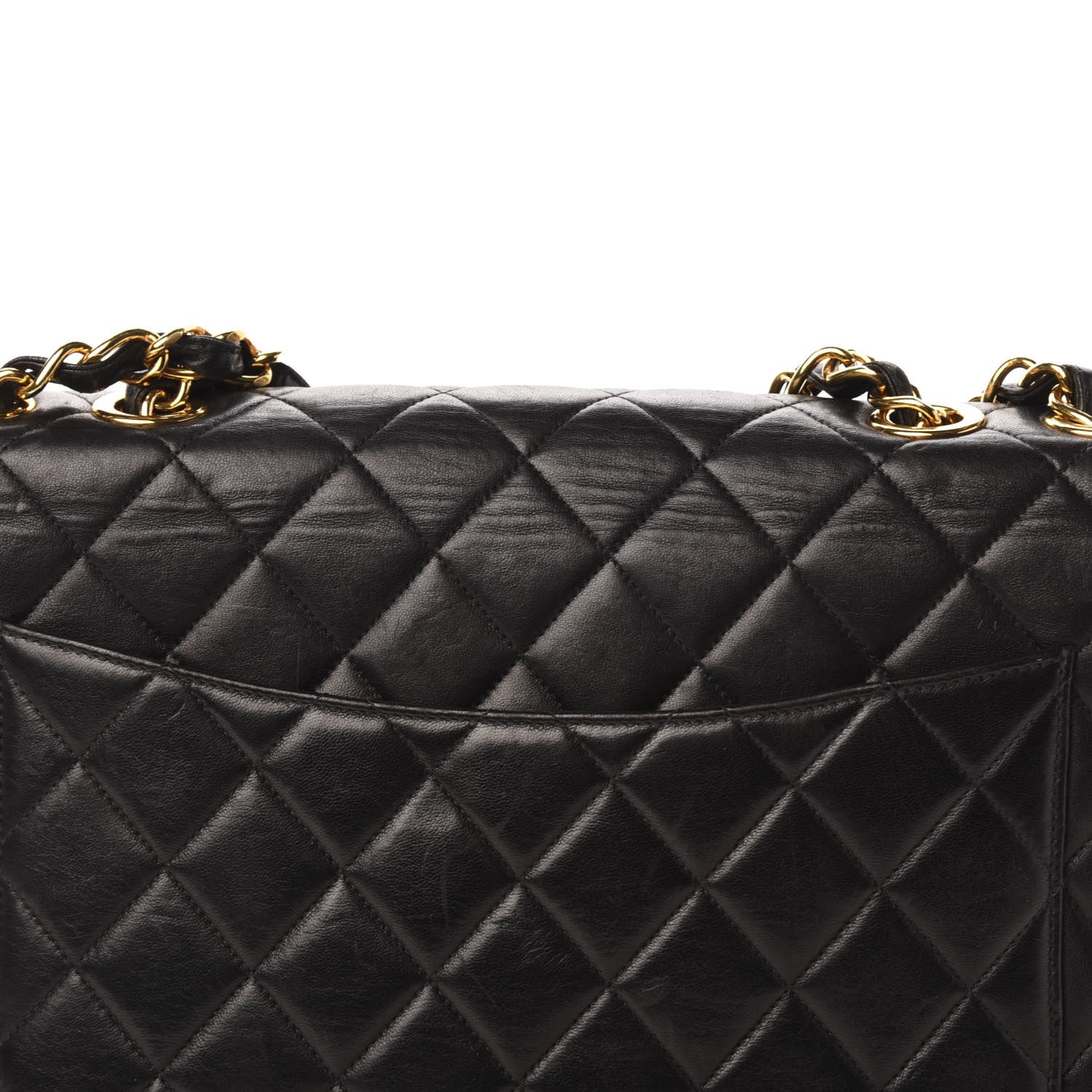 Chanel Lambskin Quilted XL Jumbo Single Flap Black 12 of 12