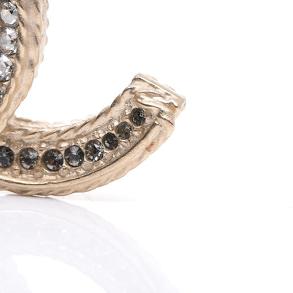 Chanel Crystal CC Brooch Light Gold 9 of 10