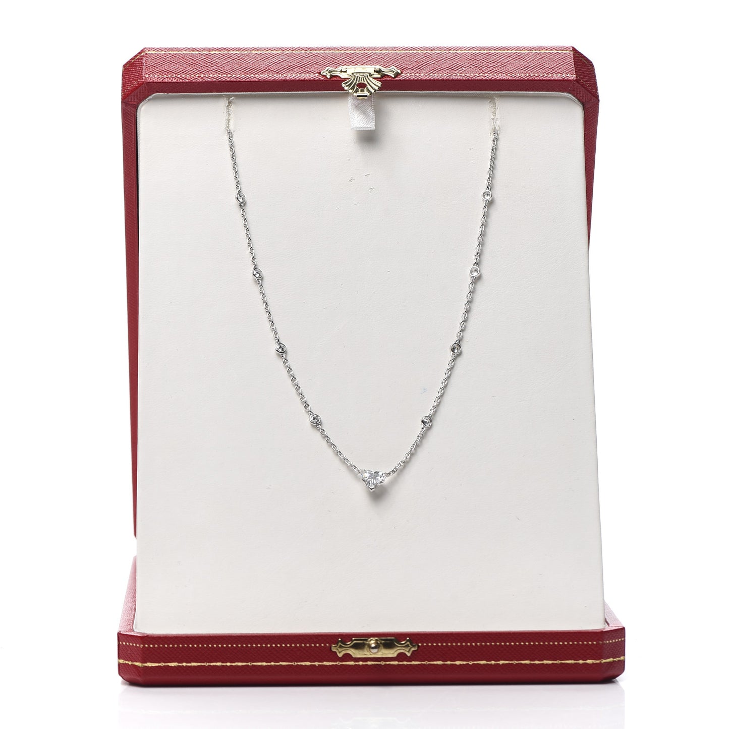 18K White Gold Diamond 1.11ct Melopee Heart Diamond Necklace