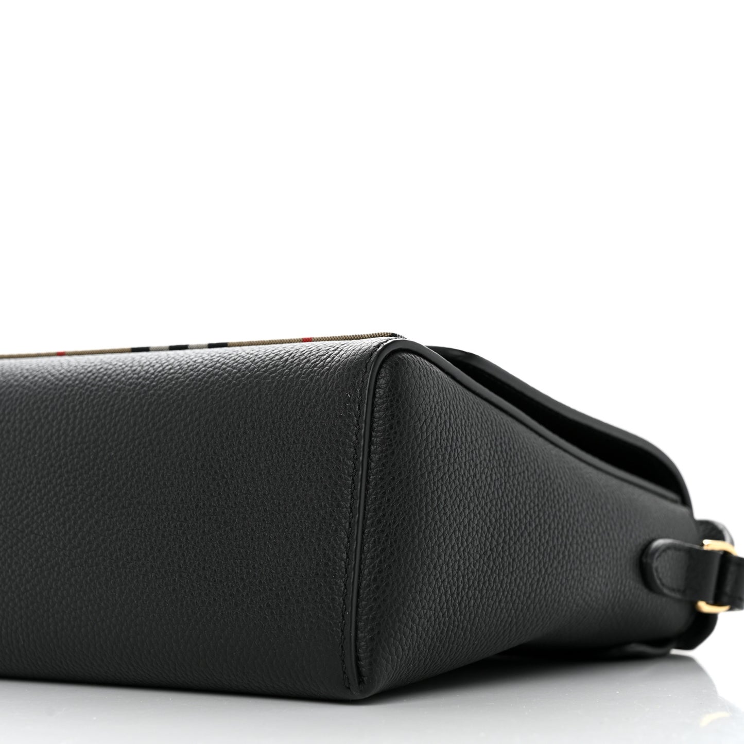 Grainy Calfskin Vintage Check Note Crossbody Bag Black