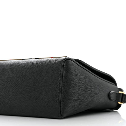 Burberry Grainy Calfskin Vintage Check Note Crossbody Bag Black 9 of 9