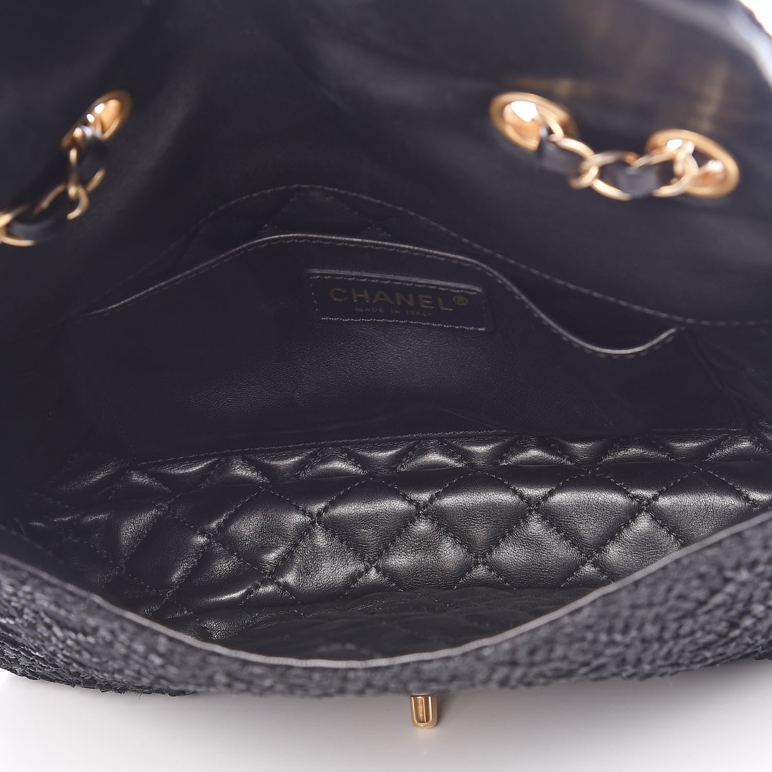Chanel Woven Nylon Medium Single Flap Black 5 of 11