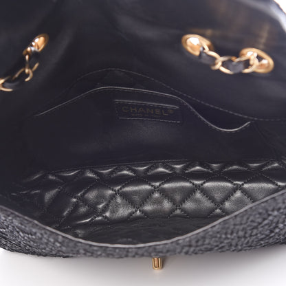 Chanel Woven Nylon Medium Single Flap Black 5 of 11