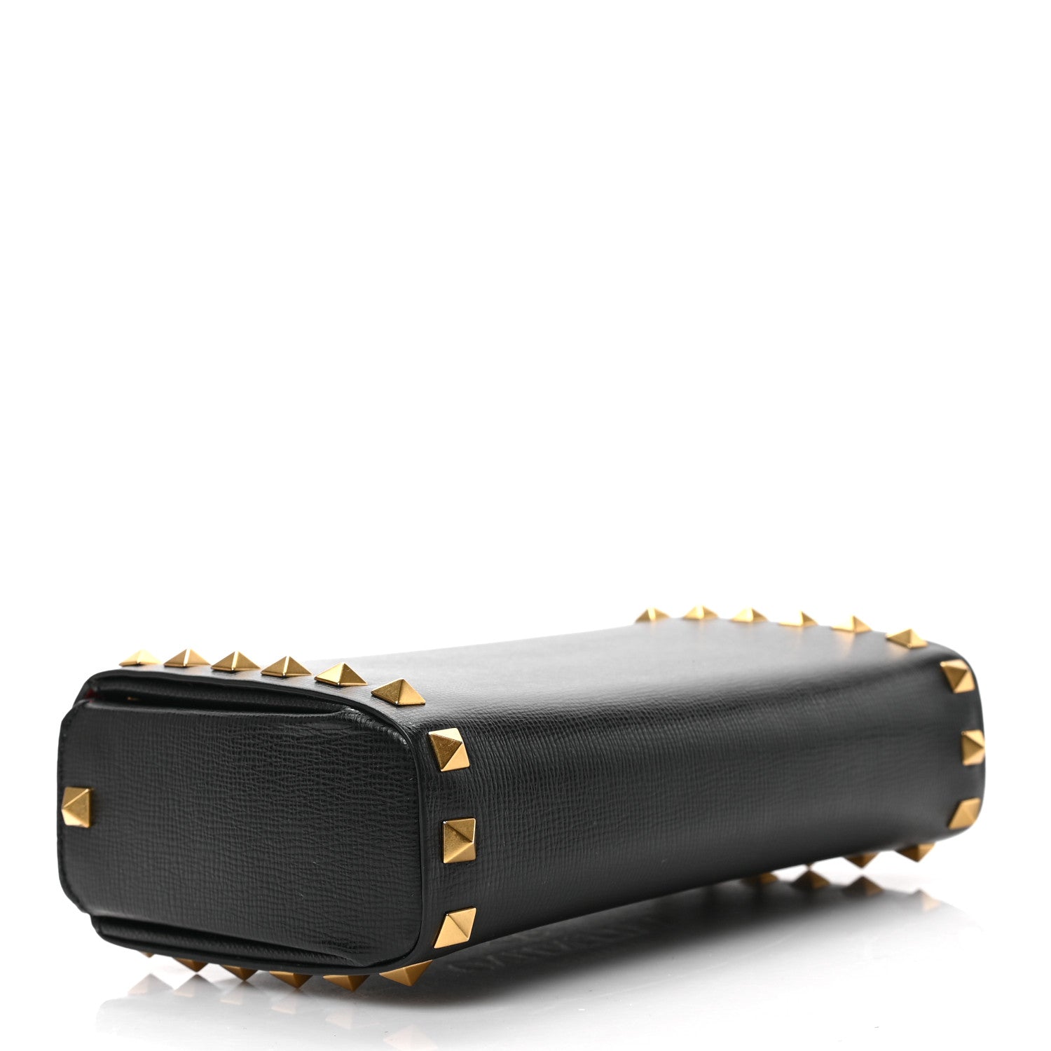 Valentino Garavani Grainy Calfskin Rockstud Alcove Box Clutch Black 4 of 8