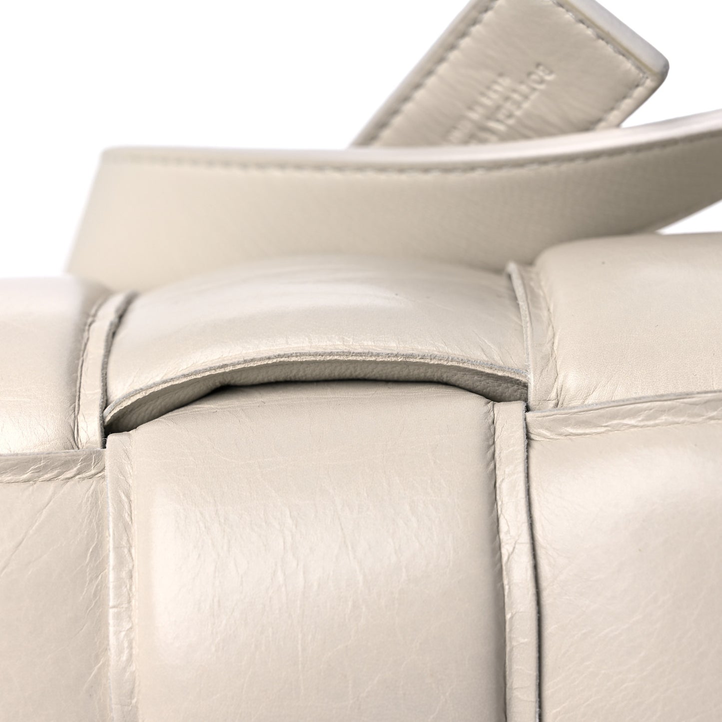 Paper Calfskin Maxi Intreccio Padded Cassette Crossbody Bag Chalk