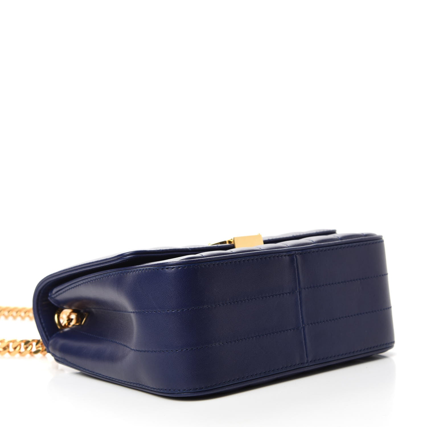 Saint Laurent Lambskin Matelasse Monogram Medium Vicky Chain Bag Blue 4 of 11