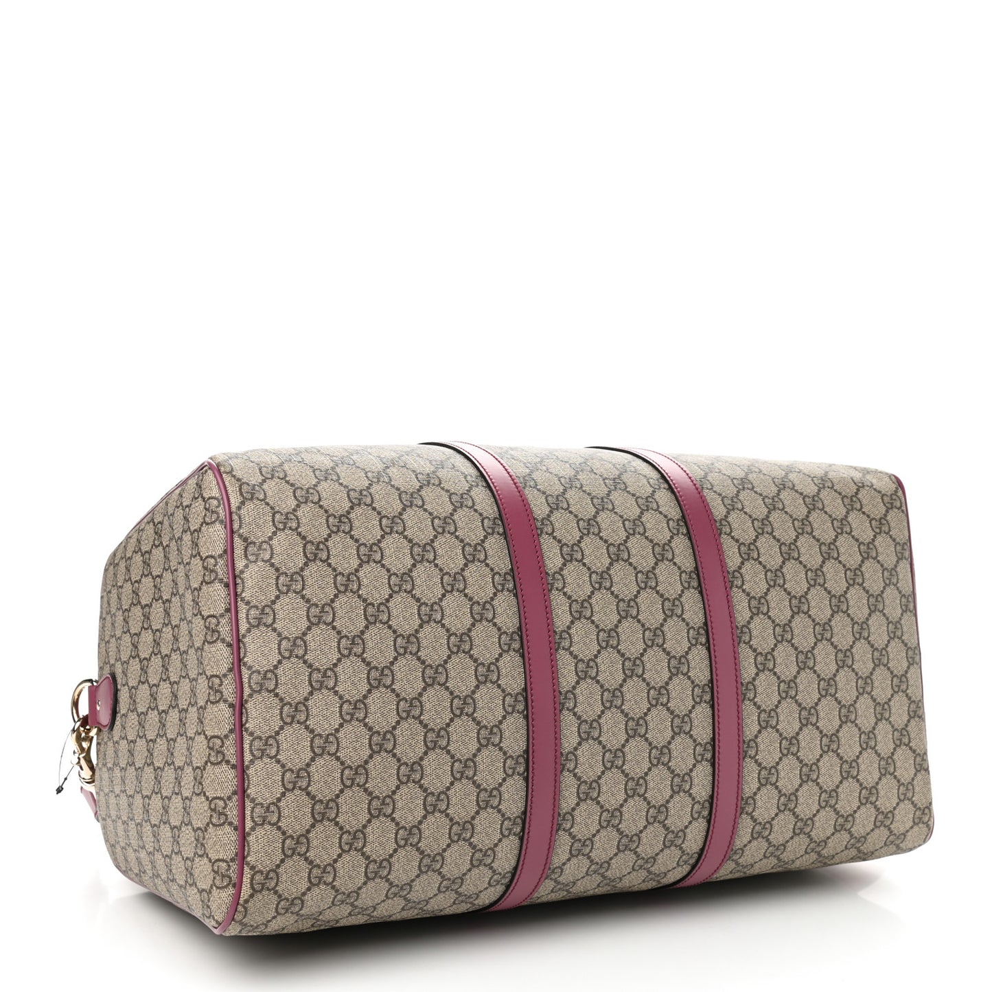 GG Supreme Monogram Selleria Calfskin Medium Carry On Duffle Bag Beige Ebony Peonia Flower