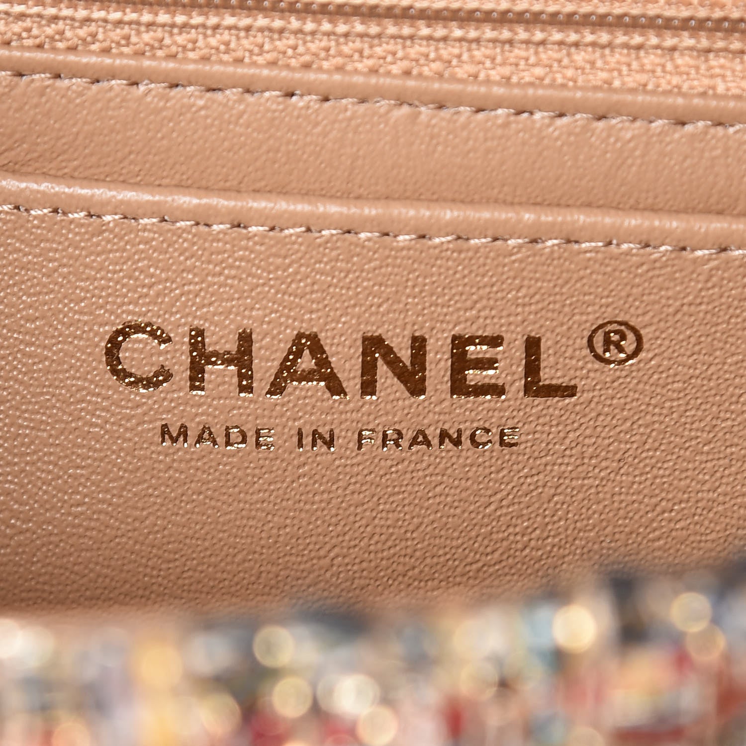 Chanel Tweed Quilted Mini Rectangular Flap Gold Blue 8 of 10