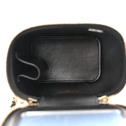 Chanel Lambskin Quilted Metal Mini Top Handle Vanity Case With Chain Black 5 of 12