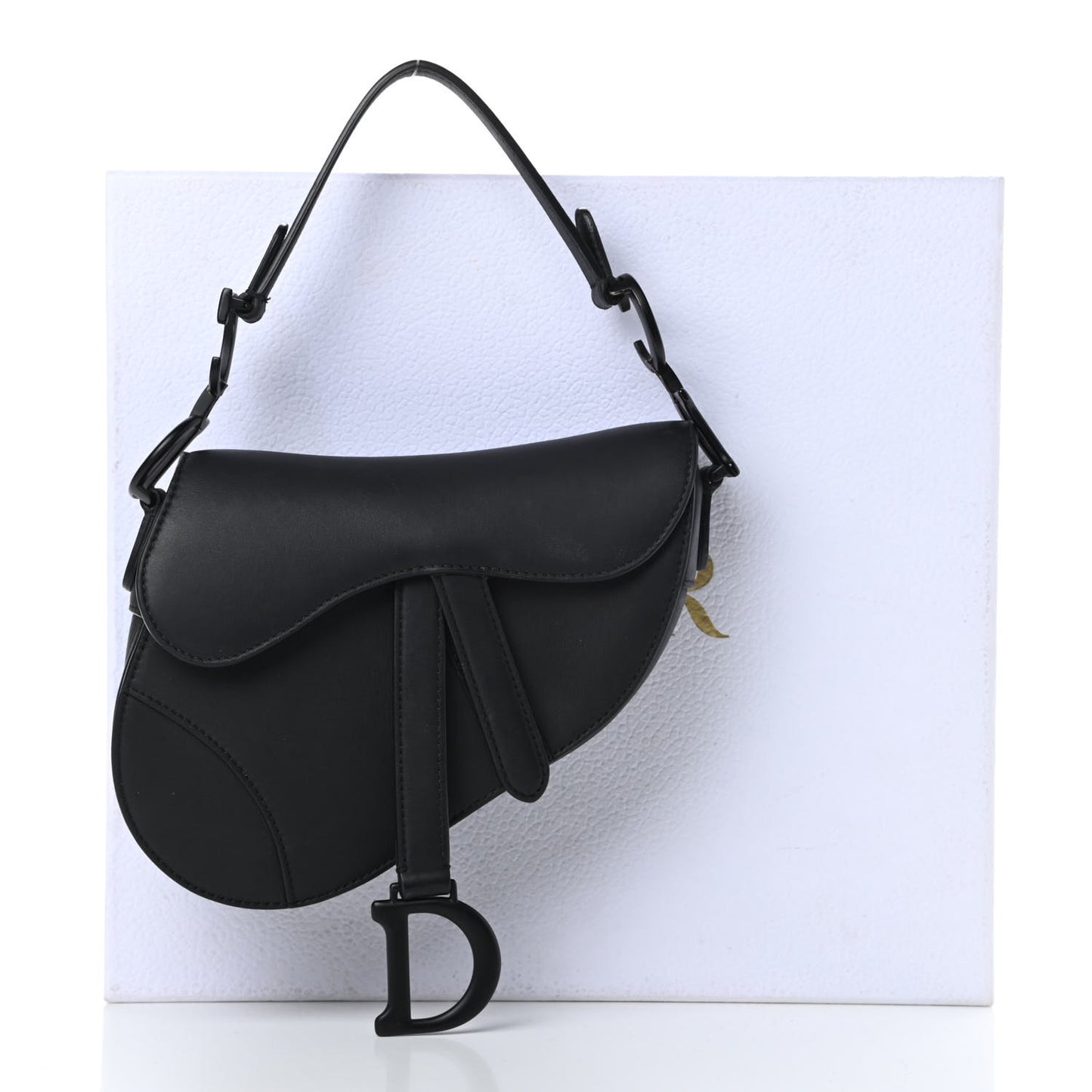 Ultra Matte Calfskin Mini Saddle Bag Black