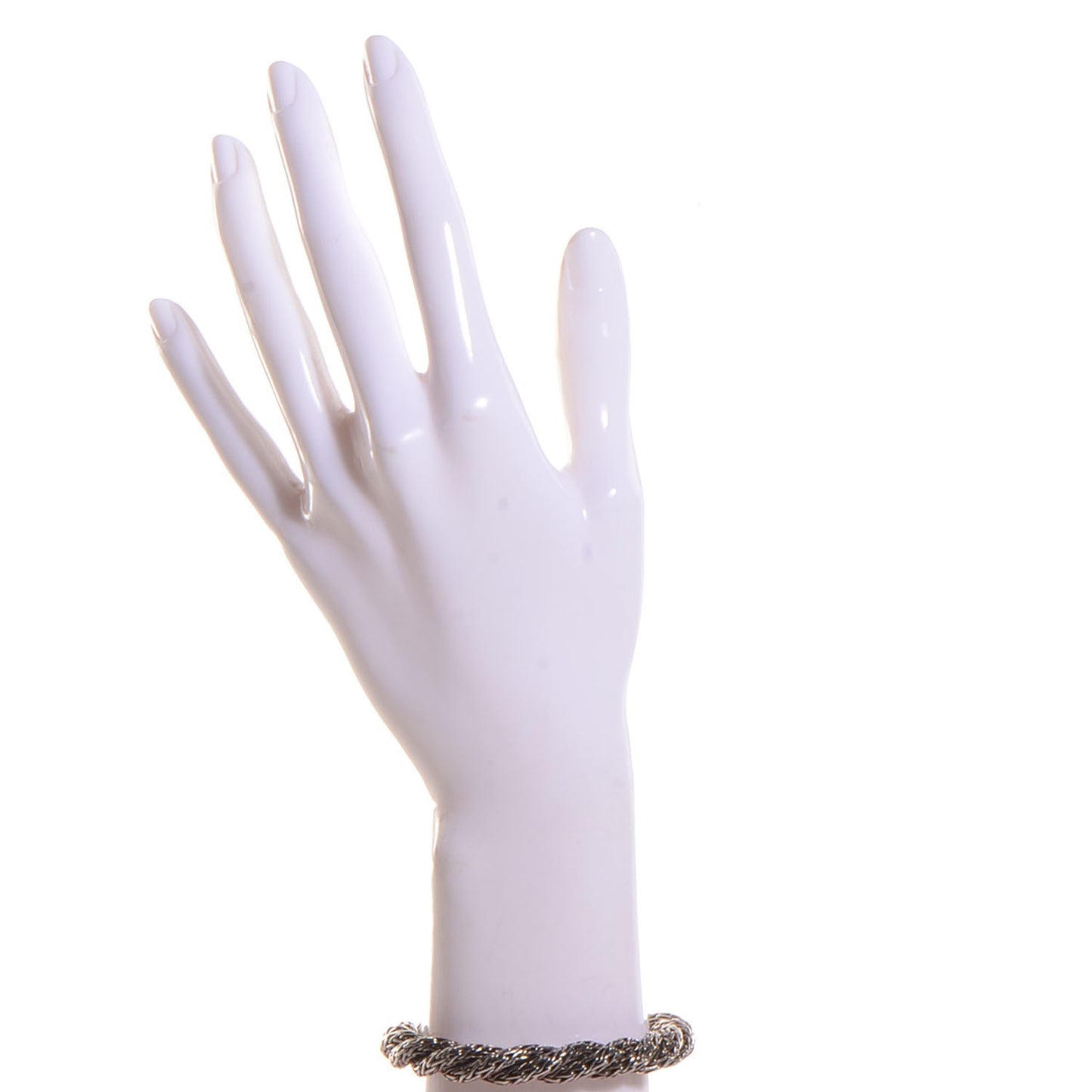 Sterling Silver 18k Yellow Gold Classic Chain Clasp Bracelet Small