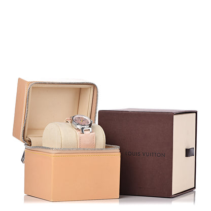 Louis Vuitton Stainless Steel Vernis Pink Mother of Pearl 28mm Tambour Quartz Watch 8 of 8