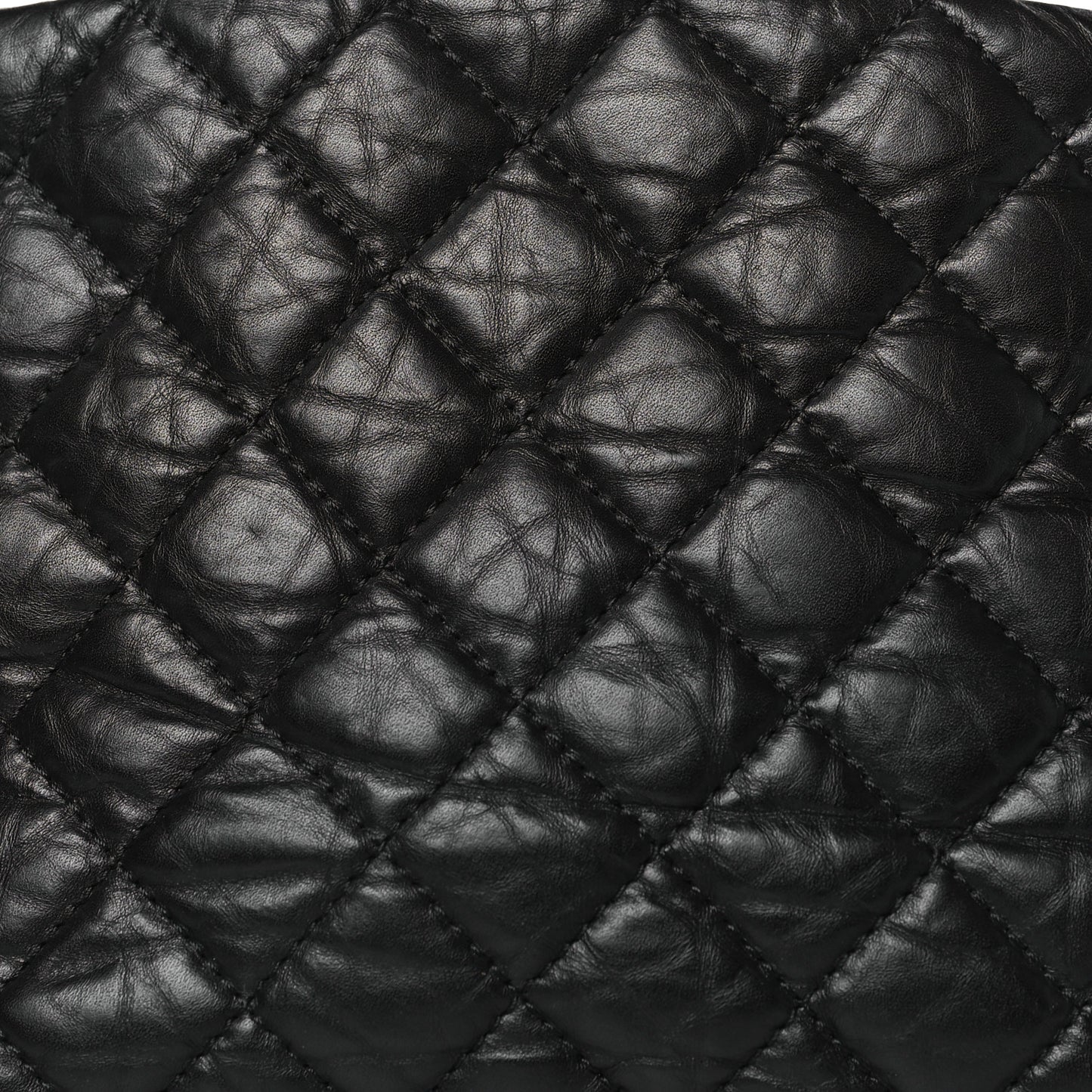 Aged Calfskin Quilted Medium Just Mademoiselle Black