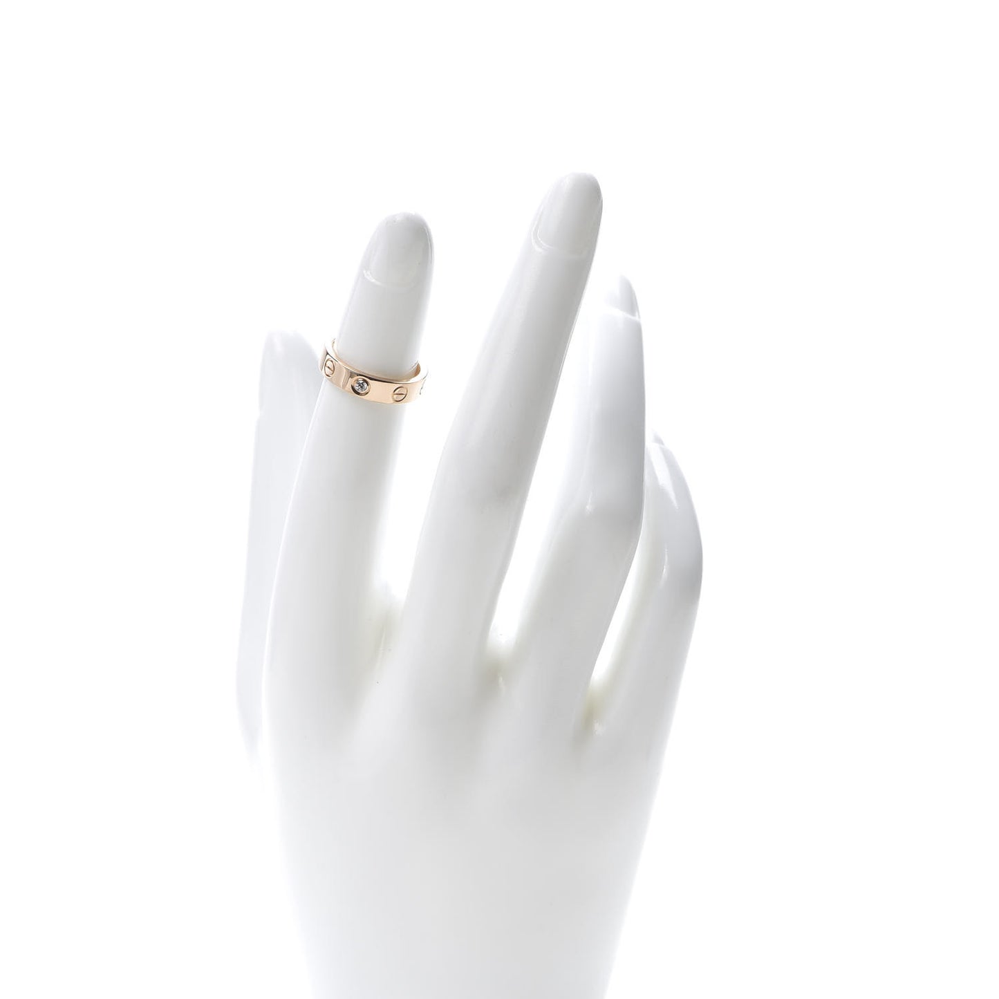 18K Pink Gold Diamond 4mm LOVE Wedding Band Ring 45 3.5