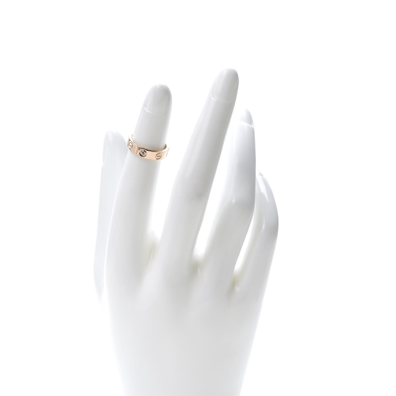 Cartier 18K Pink Gold Diamond 4mm LOVE Wedding Band Ring 45 3.5 2 of 5