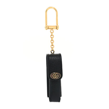 Gucci Textured Calfskin Enamel Single Porte Rouges Keychain Black 1 of 5