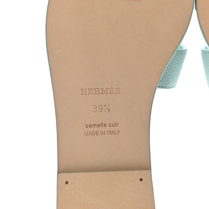 Hermes Epsom Oran Sandals 39.5 Vert Embrun 6 of 9