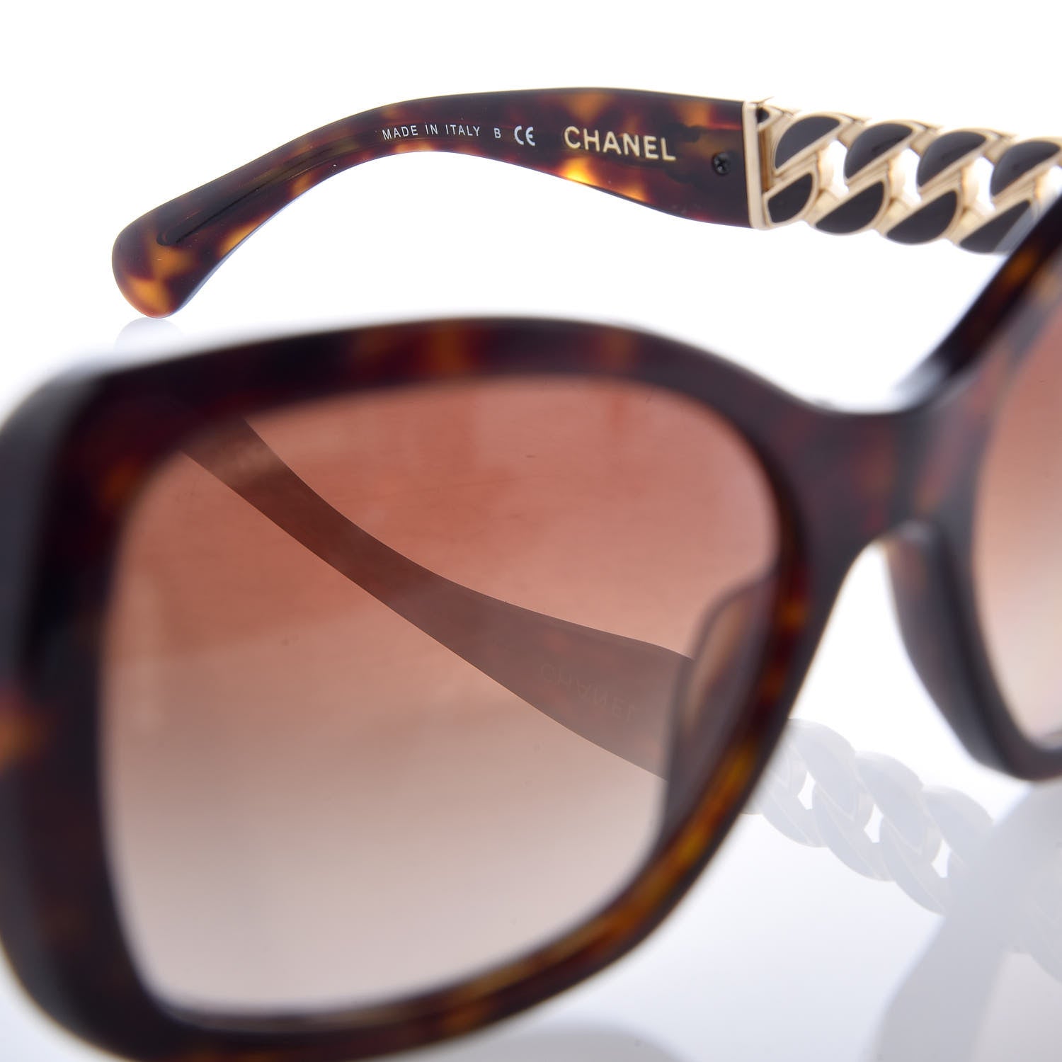 Chanel Acetate Metal Chain Square Sunglasses 5305 Brown 5 of 8