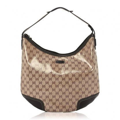 Gucci Crystal Monogram Large Princy Hobo Dark Brown 1 of 12