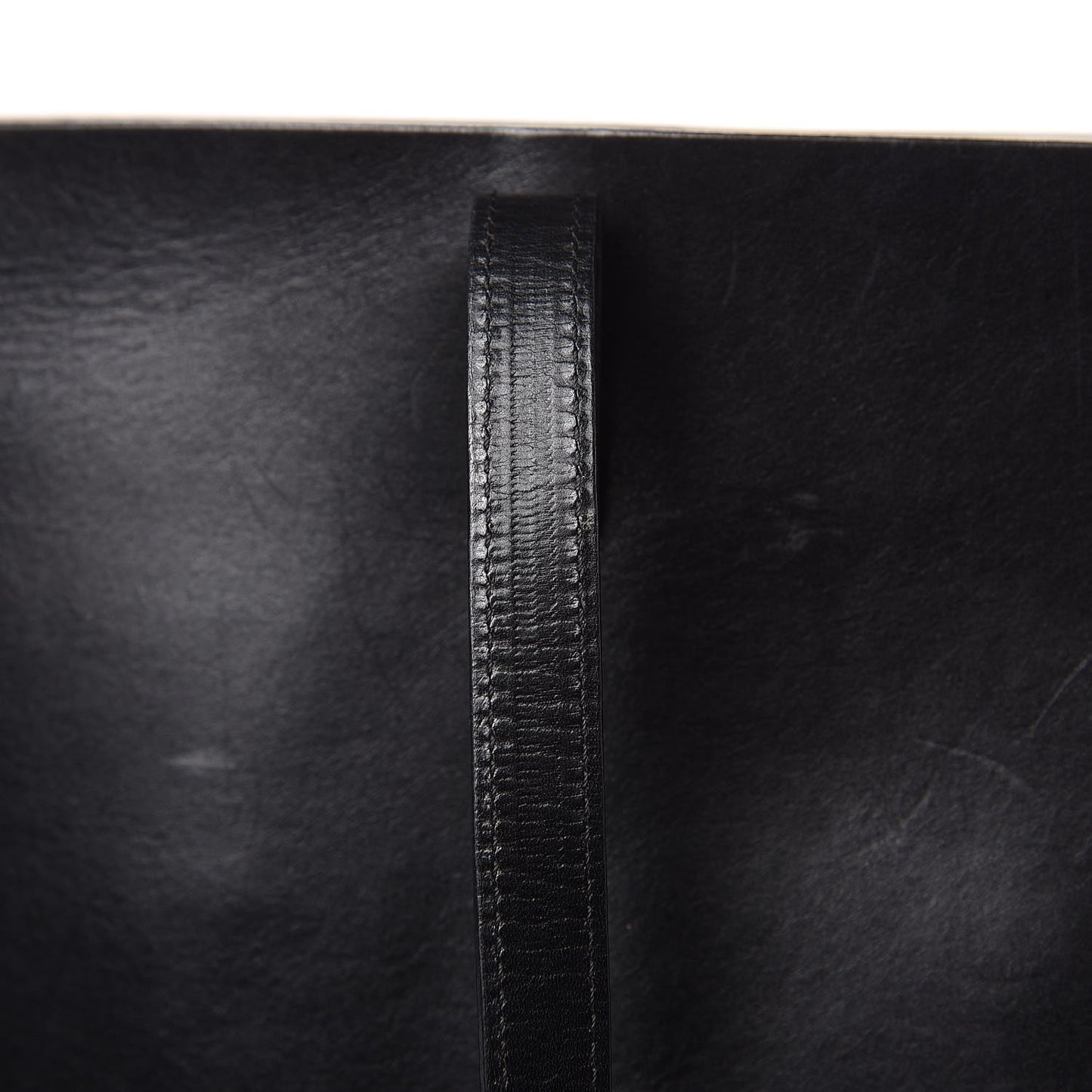 Smooth Calfskin Large Shopping Tote Black Argento