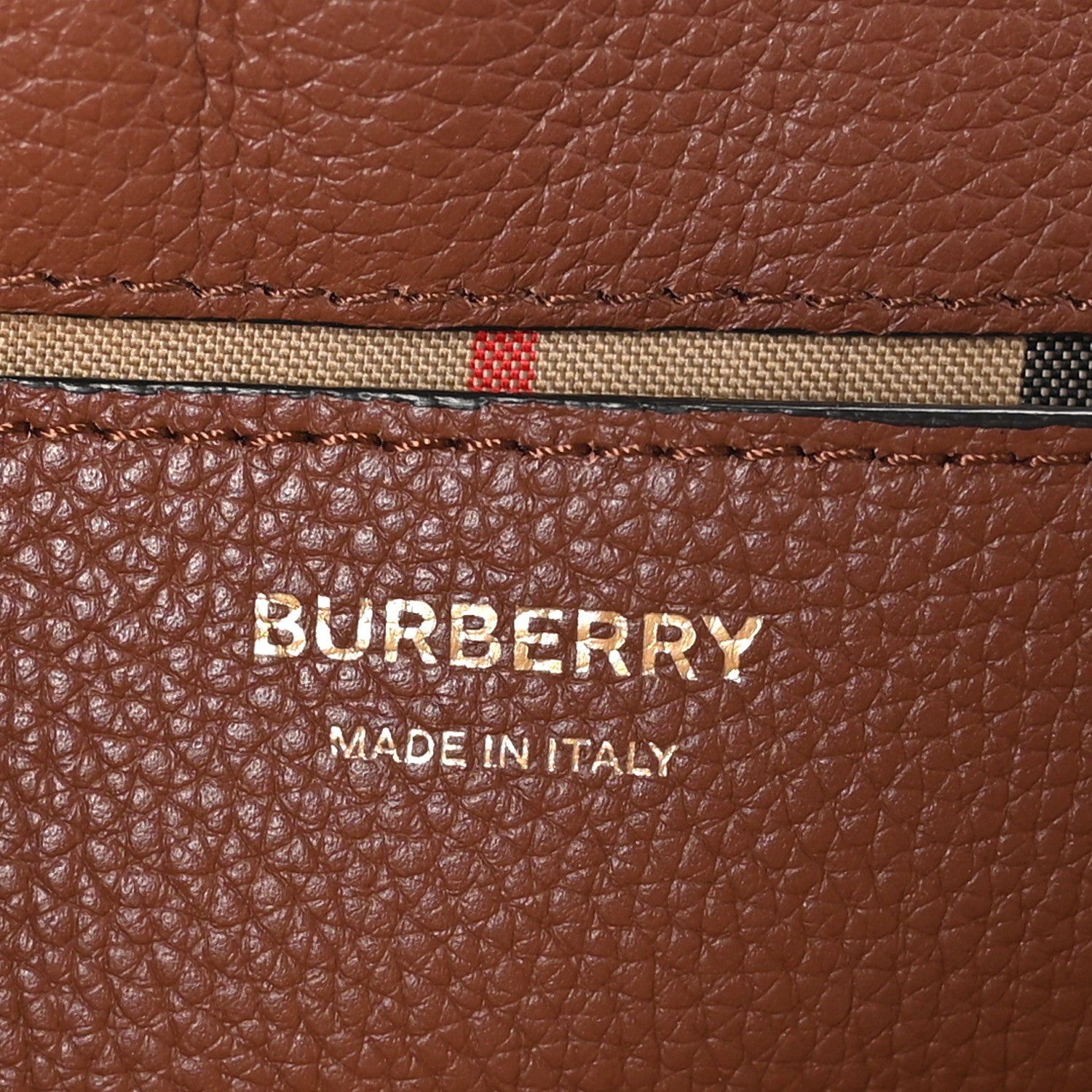 Burberry Grainy Calfskin Vintage Check Note Crossbody Bag Malt Brown 6 of 8