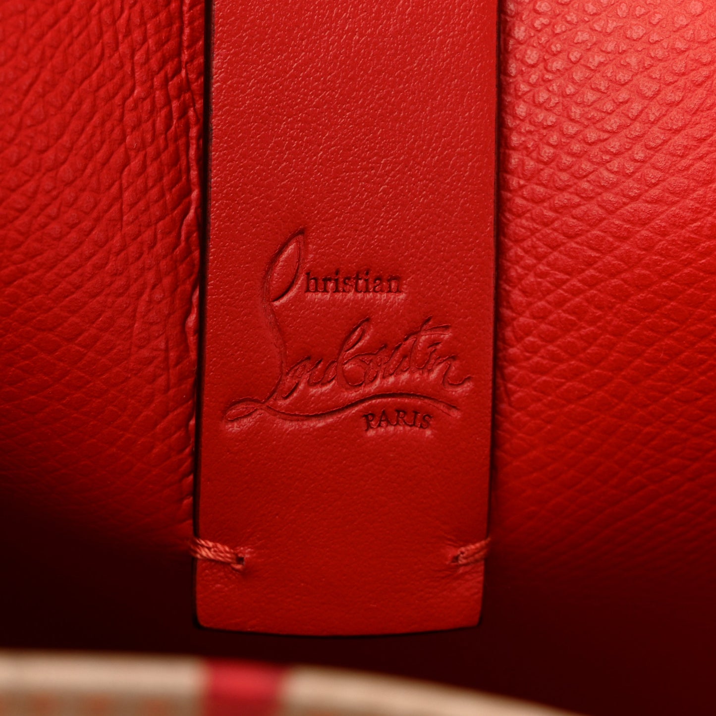 Calfskin Spikes Loubi Print East West Cabata Tote Kraft Red