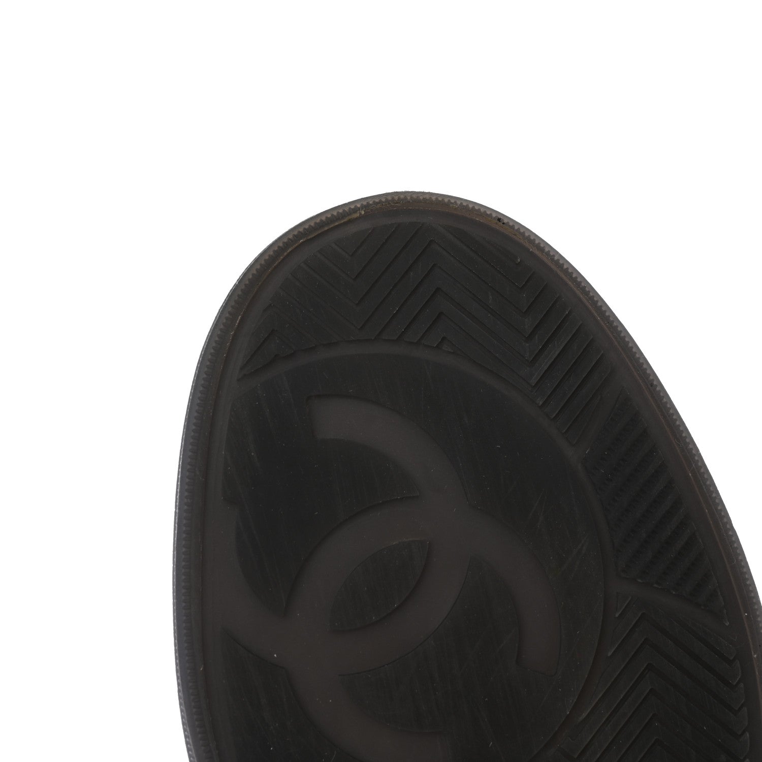 Chanel Suede Calfskin Logo Sneakers 39 Black White 9 of 16